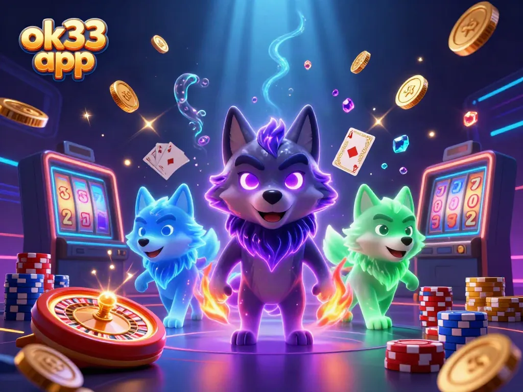 Experience thrilling gameplay with the ok33 app featuring ghostly wolves and vibrant casino elements.