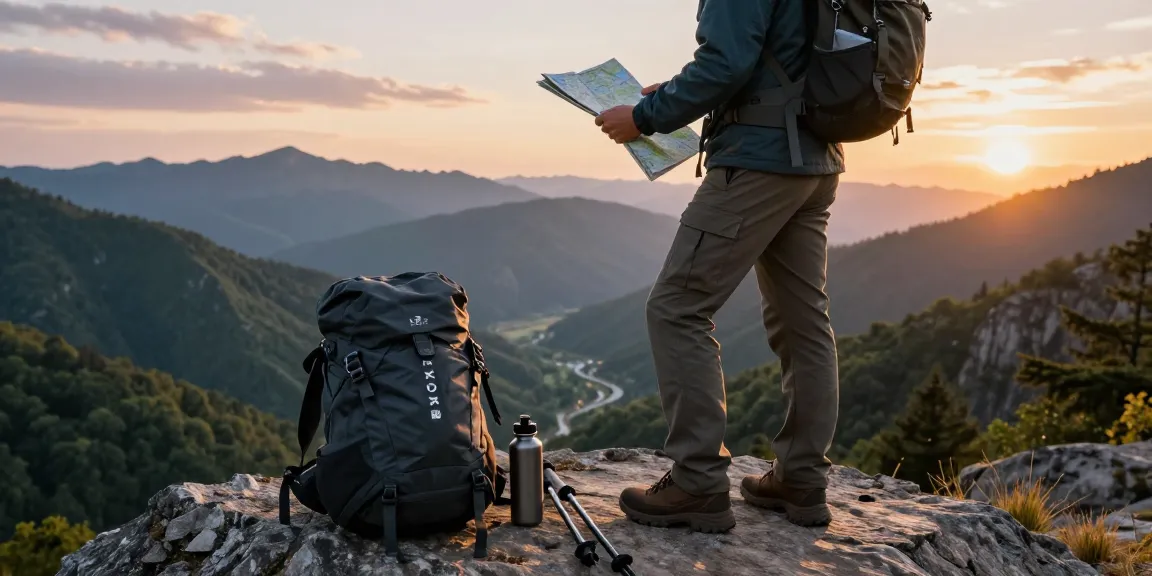 Explore the beauty of ROKOK88 adventure gear at sunset, showcasing a hiker's mountain summit experience.