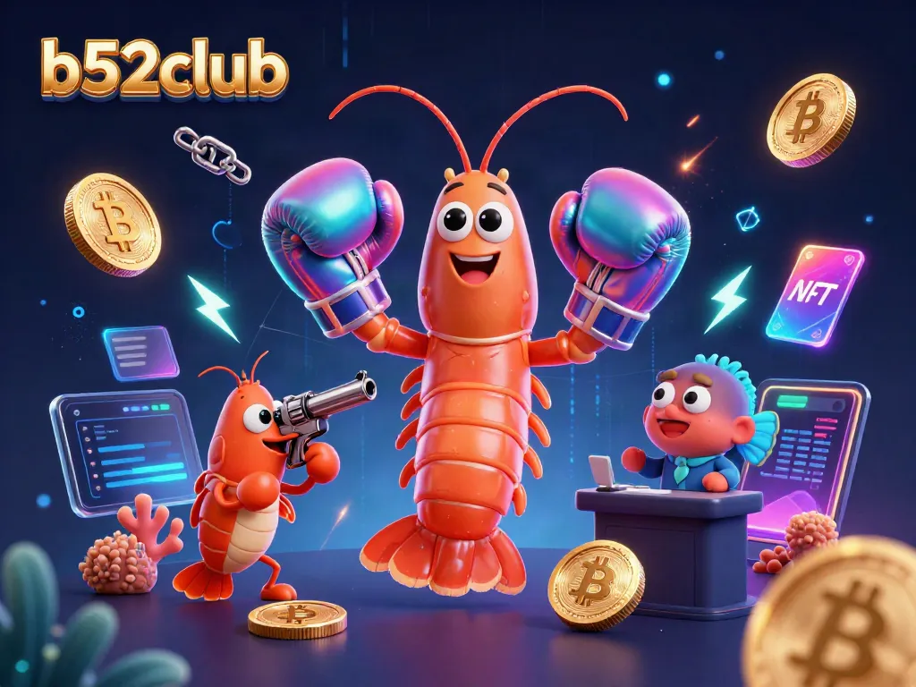 Engage with b52club's thrilling gaming experience as shrimp characters bring casino excitement.