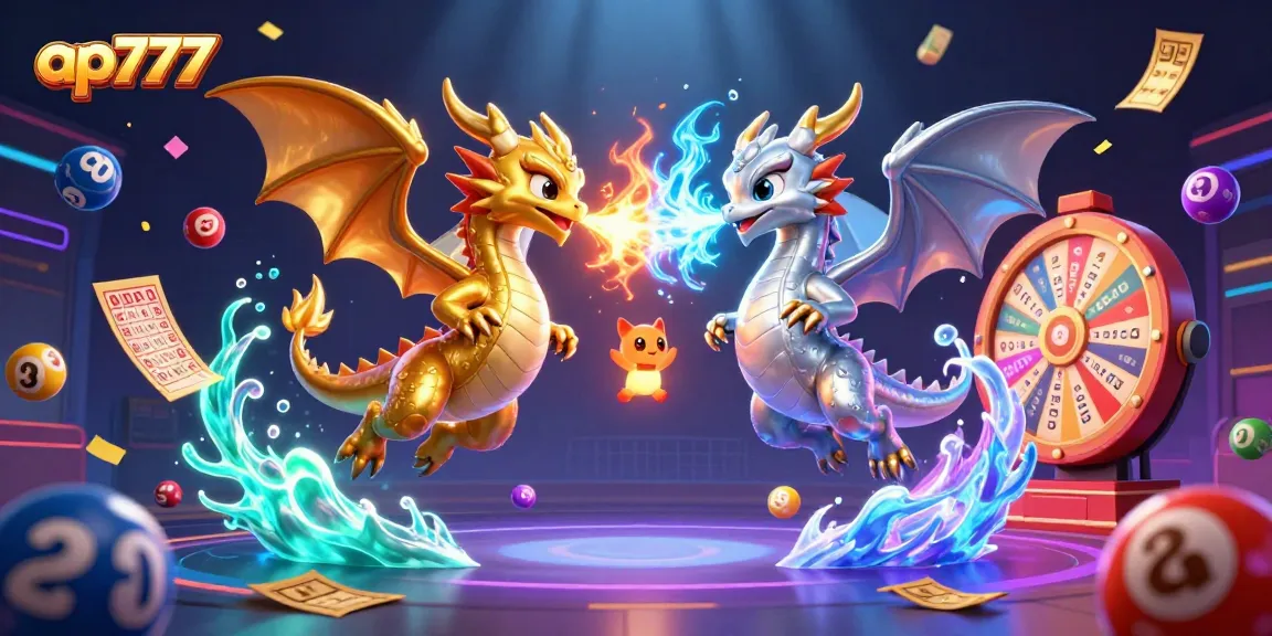 Participe dos jogos emocionantes da ap777 com dragões em estilo de desenho animado dinâmicos e elementos vibrantes de cassino.