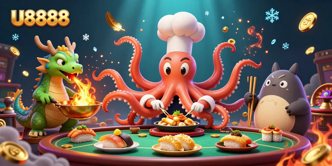 Engage with thrilling U8888 casino action featuring vibrant characters and dynamic elements in a colorful setting.