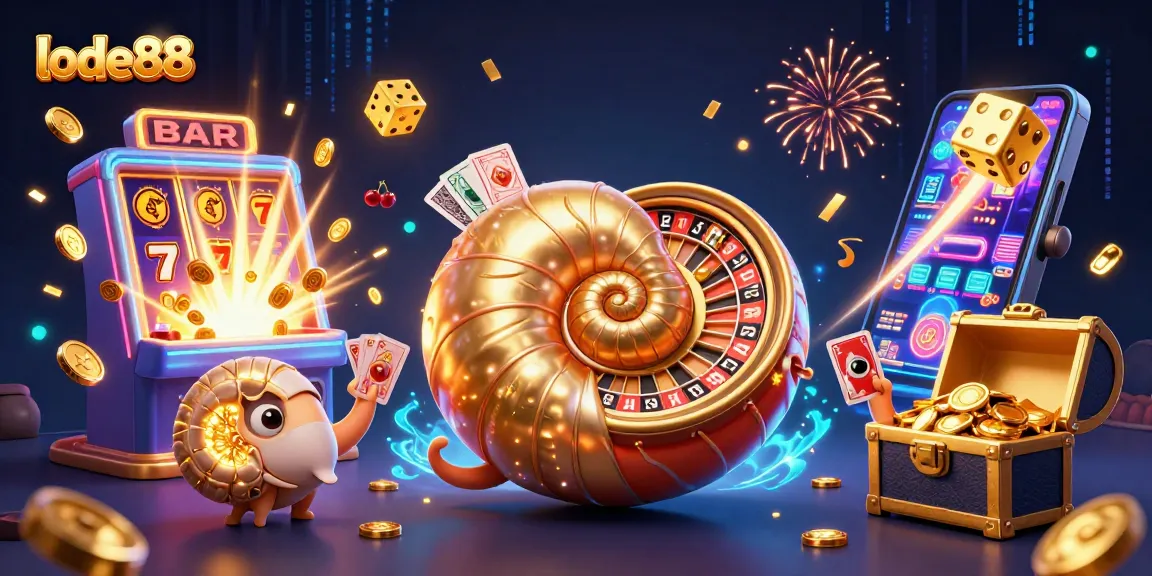 Engage with lode88's thrilling gameplay featuring a vibrant casino scene and jackpot excitement.
