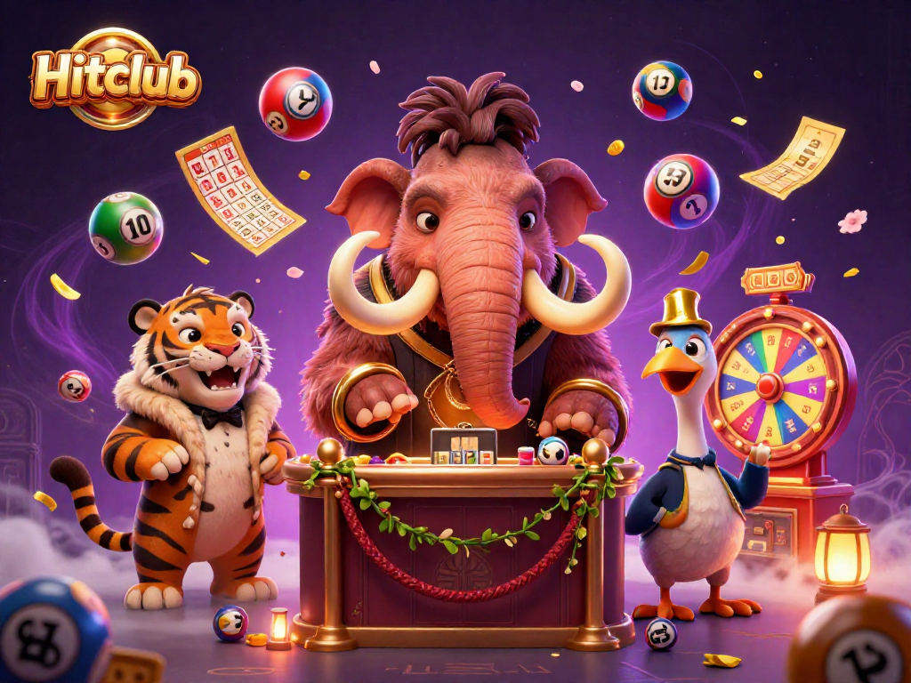 Hitclub presents a vibrant casino scene with dynamic elements, showcasing exciting gaming action.