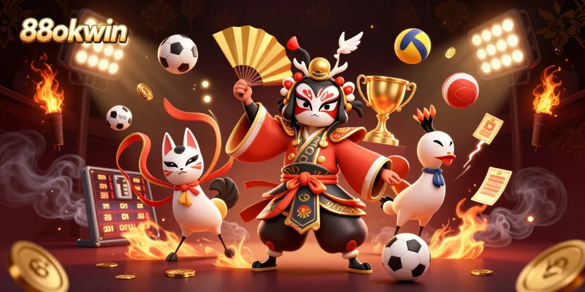 Engage in thrilling gaming experiences at 88okwin with vivid sports-themed illustrations featuring dynamic characters.