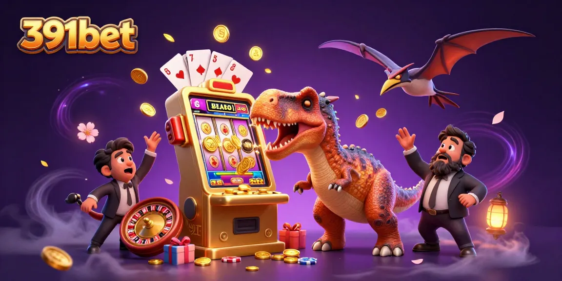 Experience the excitement of 391bet with a dinosaur-themed jackpot event featuring casinos and games.