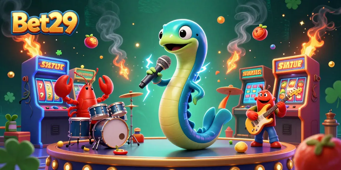 Experience the thrill of Bet29 with an electrifying underwater casino scene full of colorful characters and games.