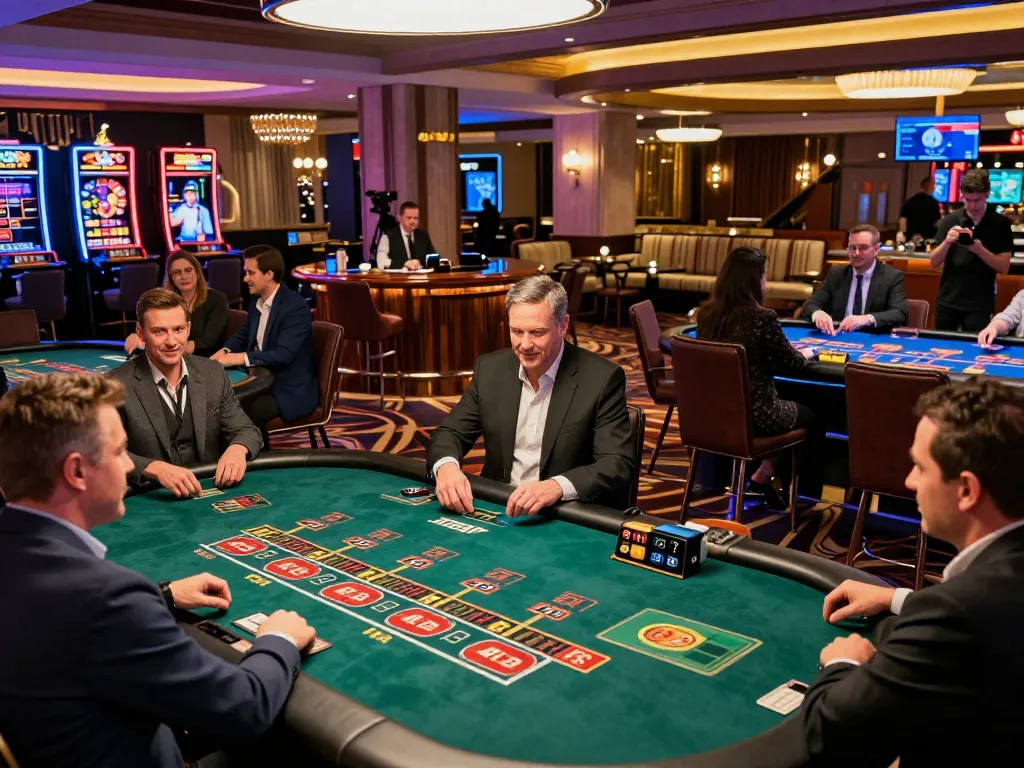 Players engaging in thrilling table games at a lively casino, highlighting 33CC strategy moments and exciting gameplay.