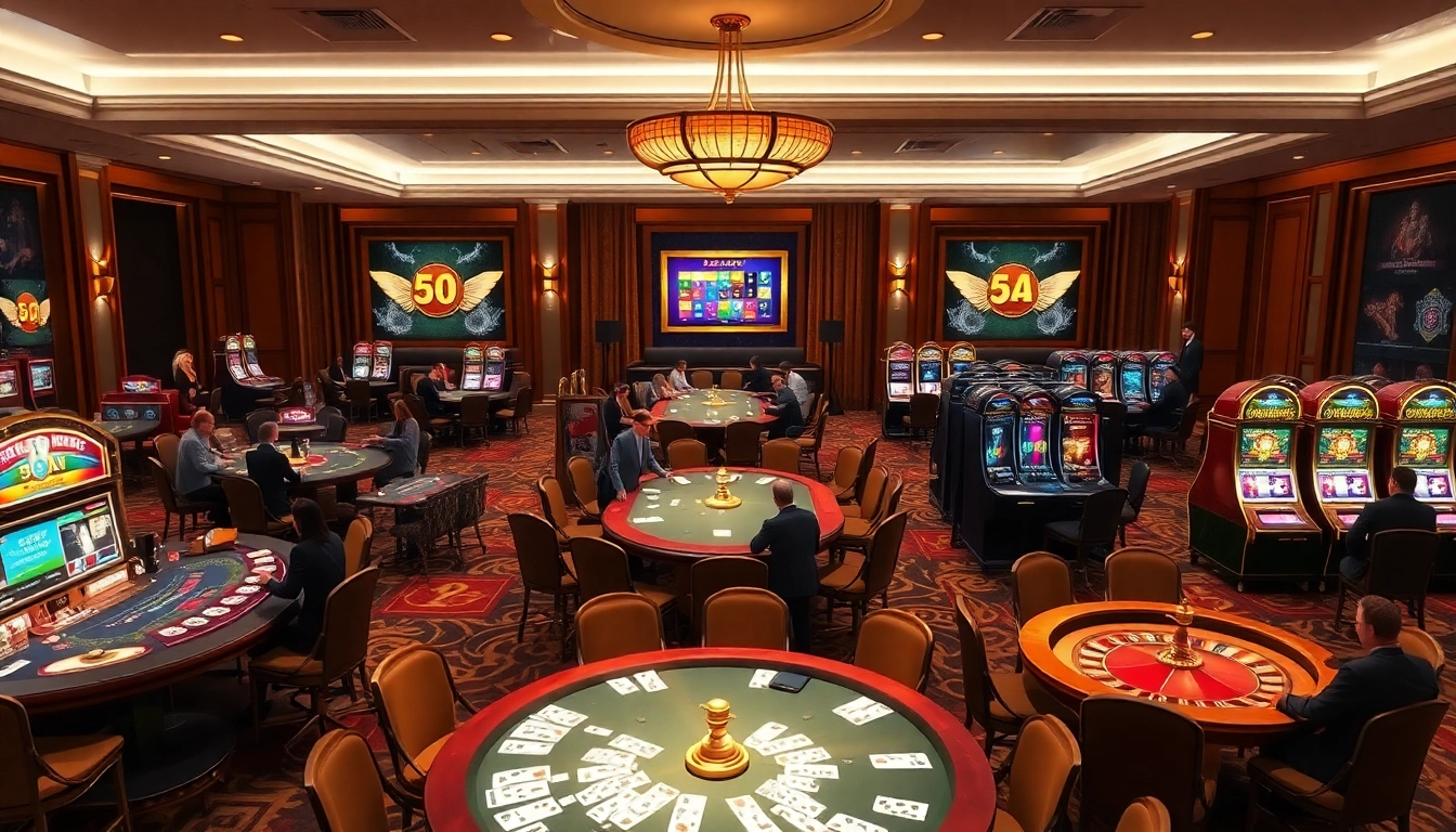 Experimente a emoção da 59A com jogadores em mesas de cassino luxuosas.