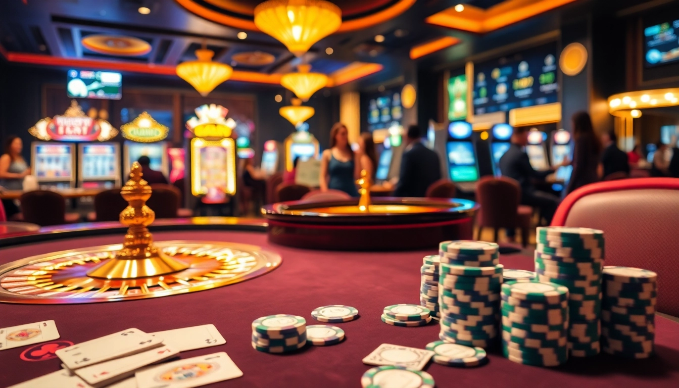 Experience premium gambling with 288 T at an elegant poker table surrounded by vibrant casino energy.