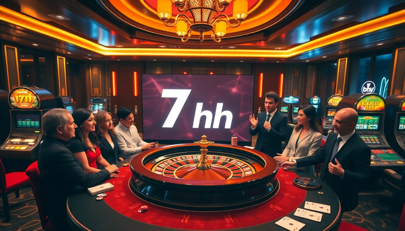 Players engaging in an exciting roulette game at the 7hh online casino.